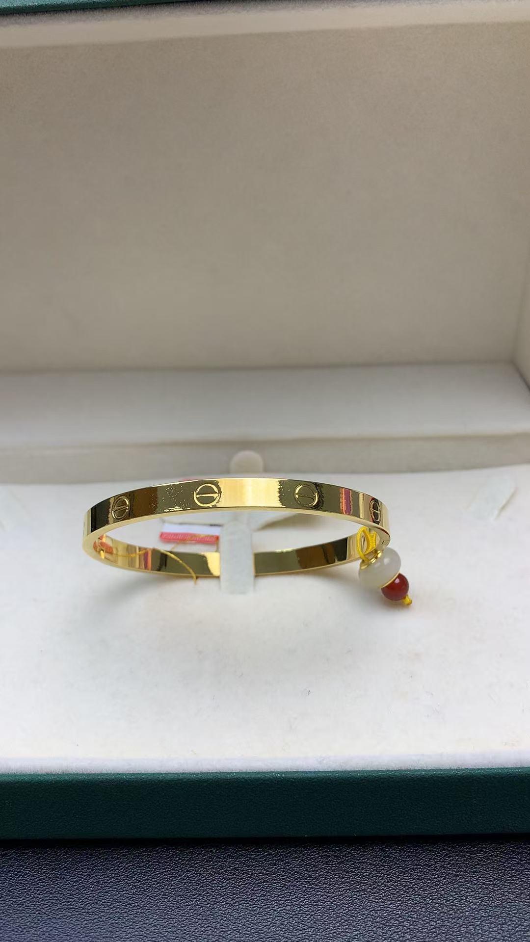 足金999镶嵌和田玉DIY卡扣手镯