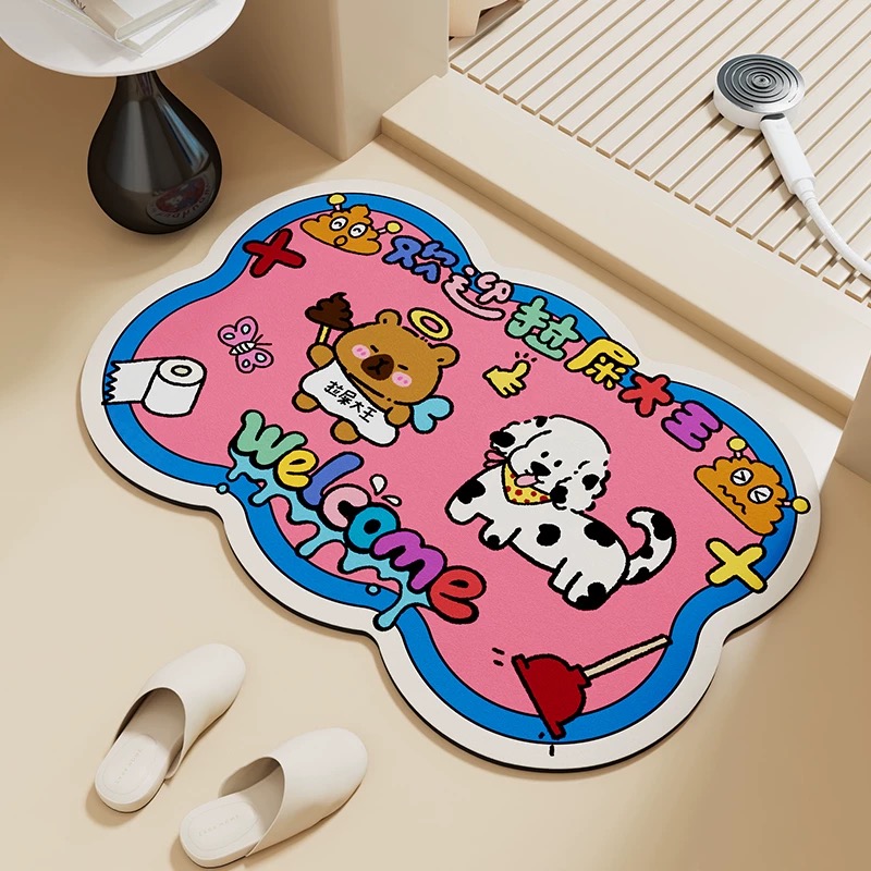 卡通硅藻泥地垫卫生间浴室门口吸水防滑耐脏家用脚垫（2）