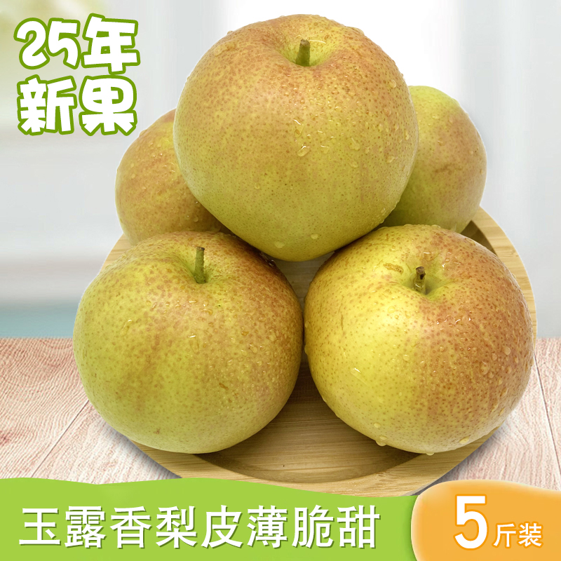 2025山西新鲜玉露香梨脆甜多汁5斤装发货皮薄爽口现货品质水果