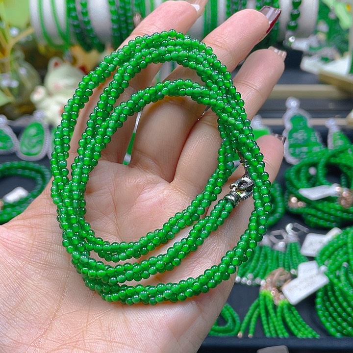 翡翠颈饰未镶嵌麻花项链2.5