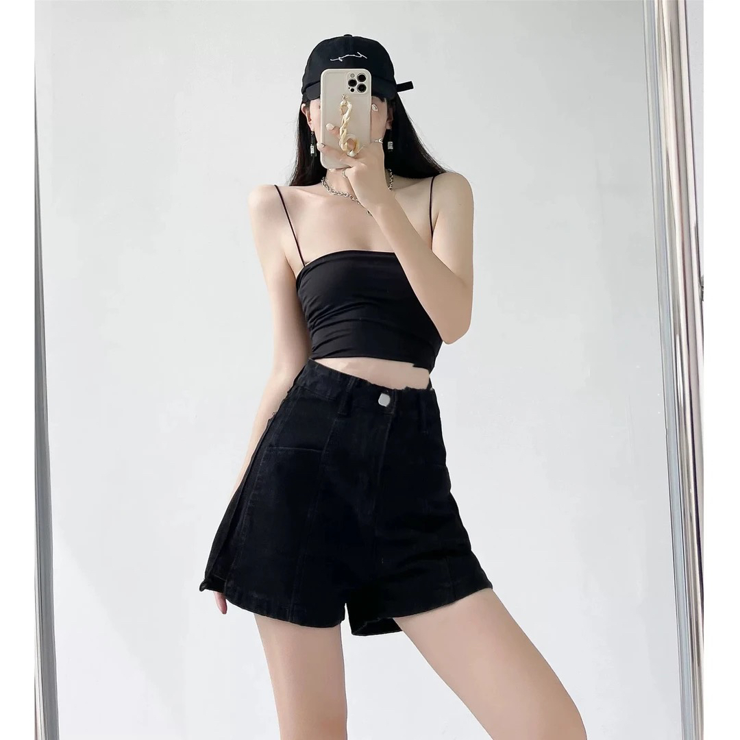 102##夏季高腰高弹力A版显瘦牛仔短裤（拉链发黑介意勿拍）5202～1