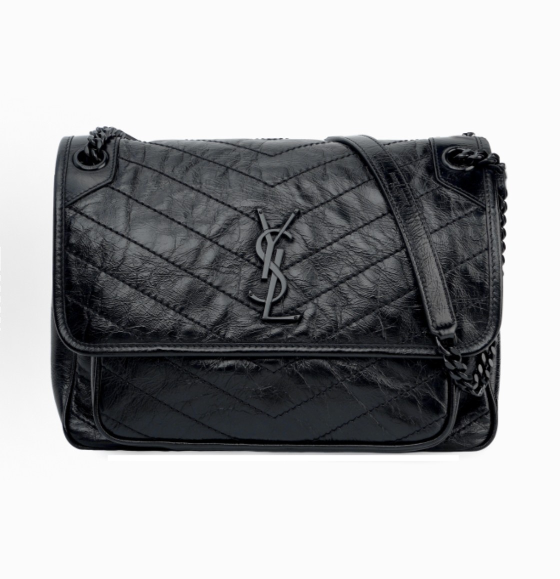 未拆封  SAINTLAURENT圣罗兰 YSL Niki 黑链黑标复古 流浪包
