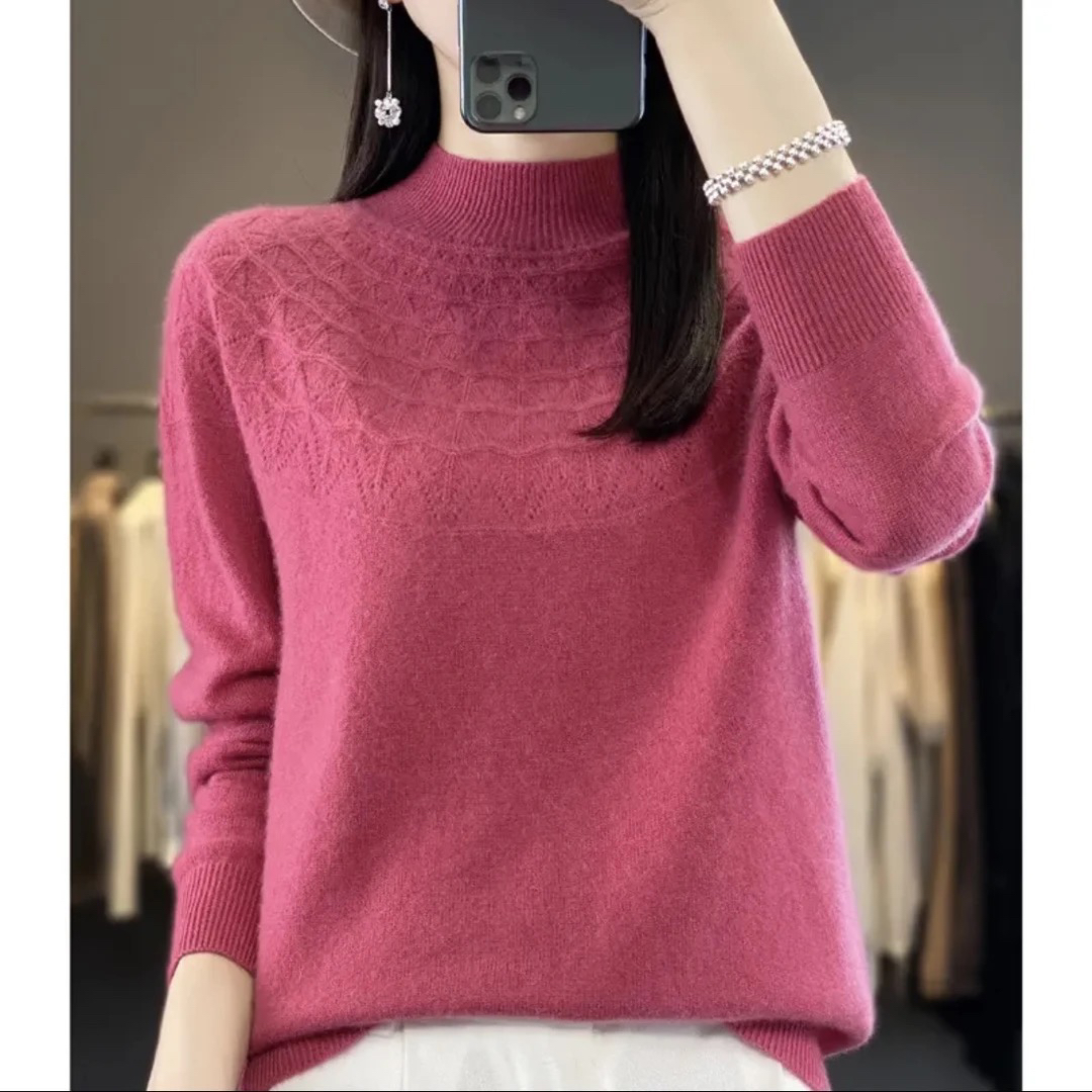 一线成衣【半高领镂空】70818