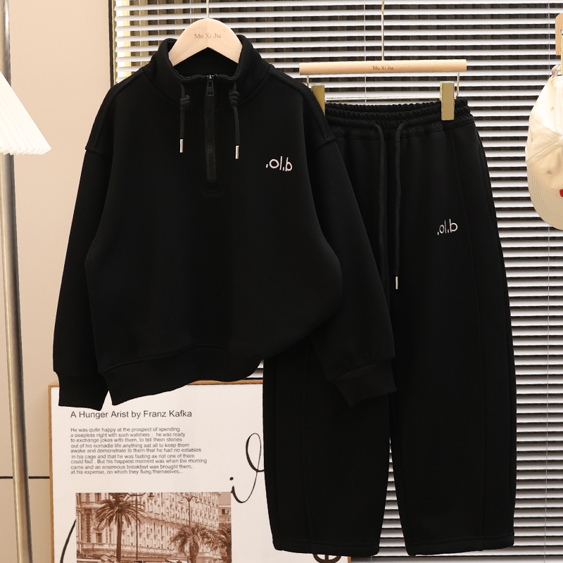 儿童加绒卫衣2025新款男女童秋冬装加厚保暖拉链衫宽松休闲洋气潮