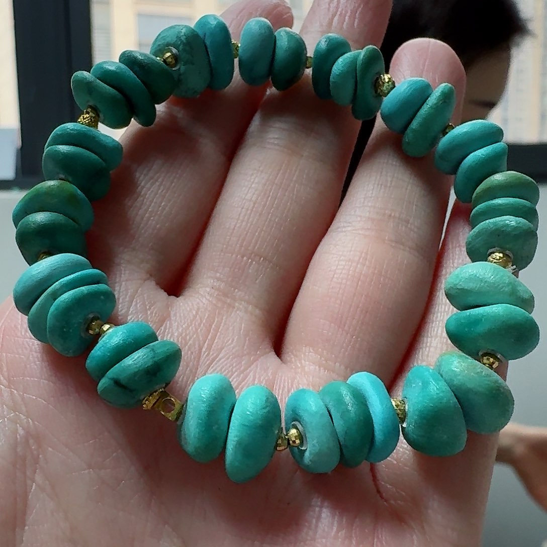 绿松石珠宝奇石18K金镶嵌