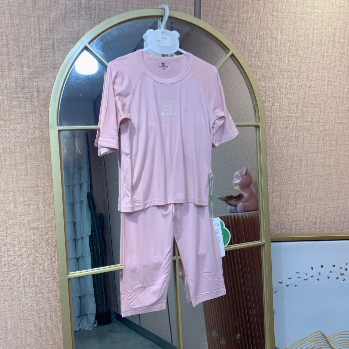 AG455     宝宝粉色七分袖空调服套装   夏季
