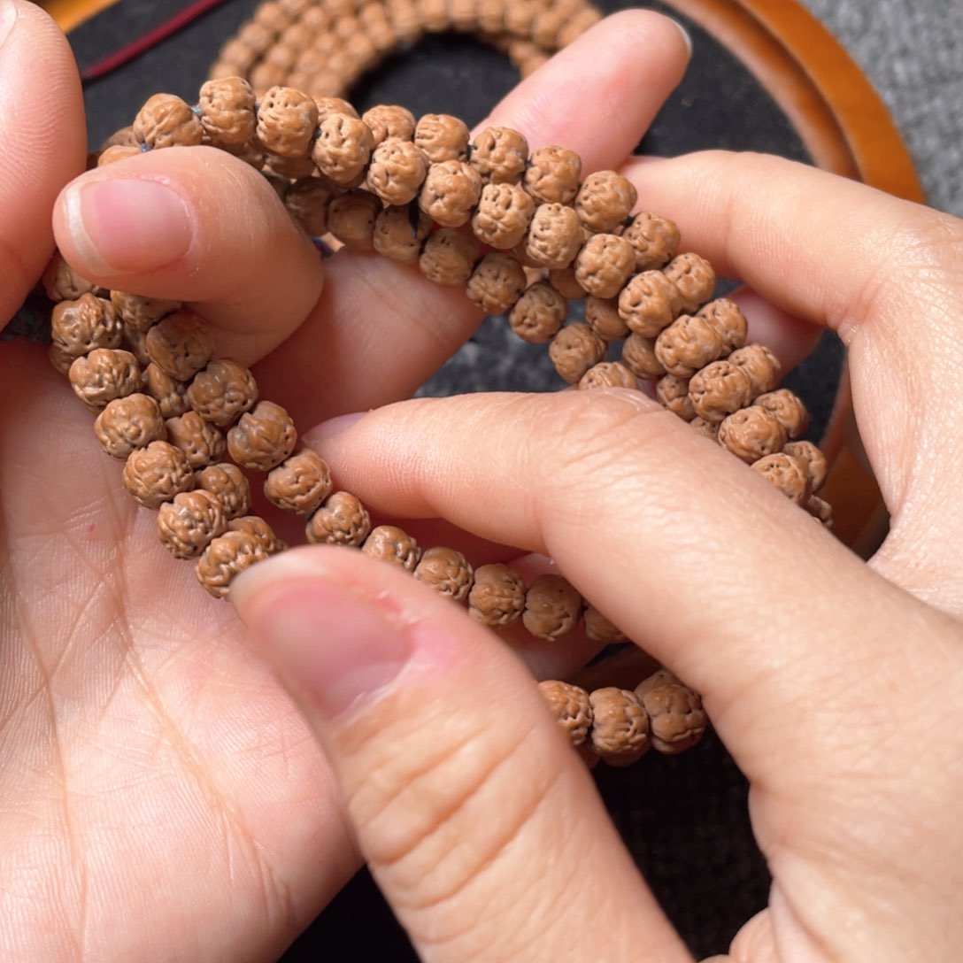 金刚菩提手串绝*子定制云端佛手尺寸6.7