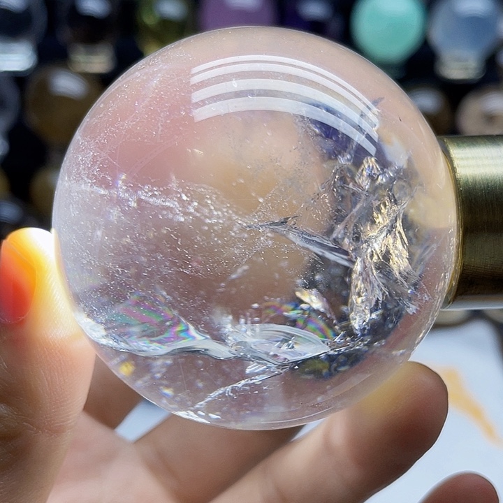 水晶珠宝半成品未镶嵌天然白水晶58mm