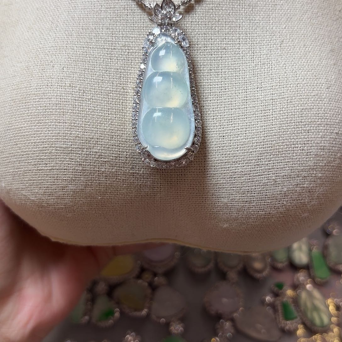 良***霄翡翠银S925镶嵌吊坠(不含链)