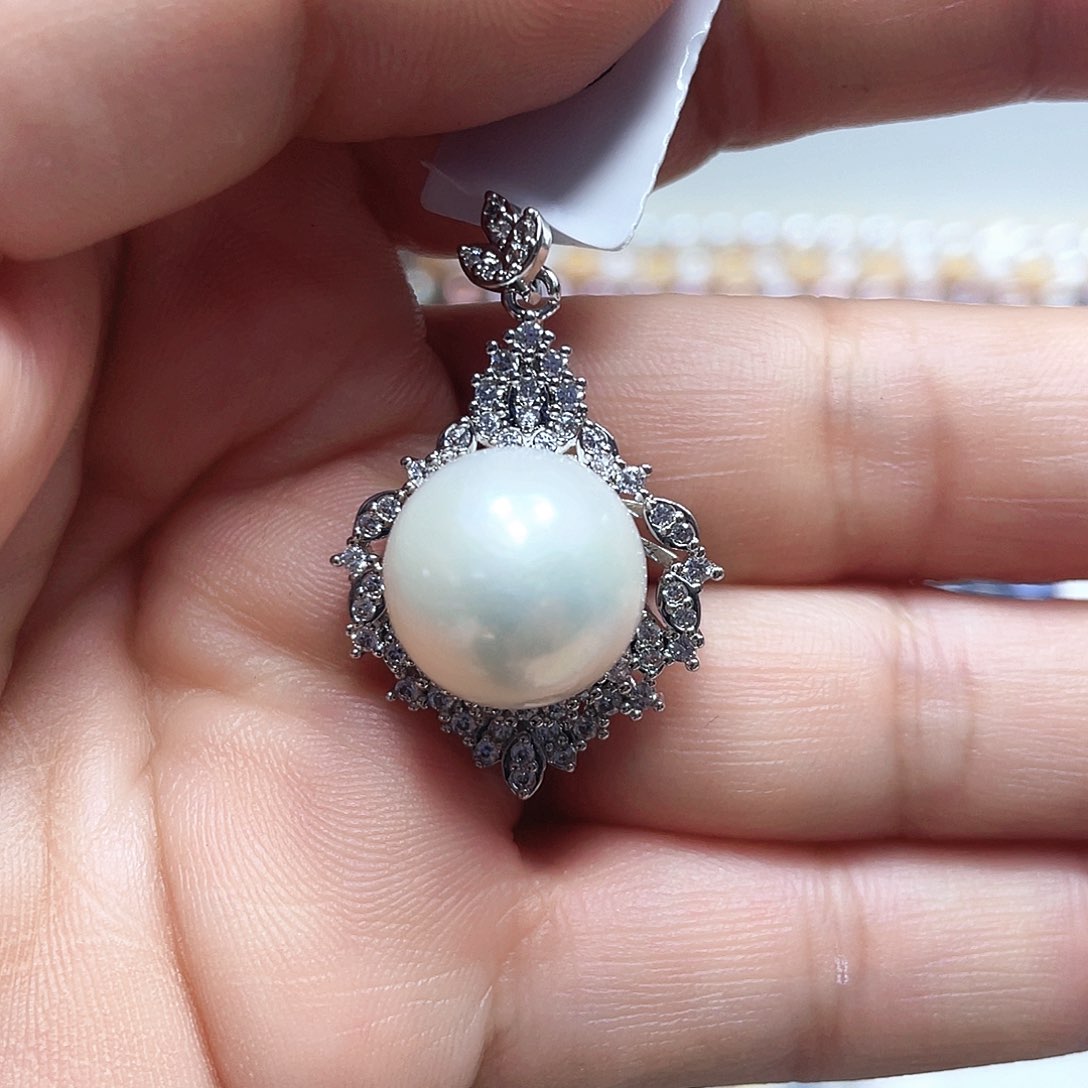 淡水珍珠颈饰银S925镶嵌