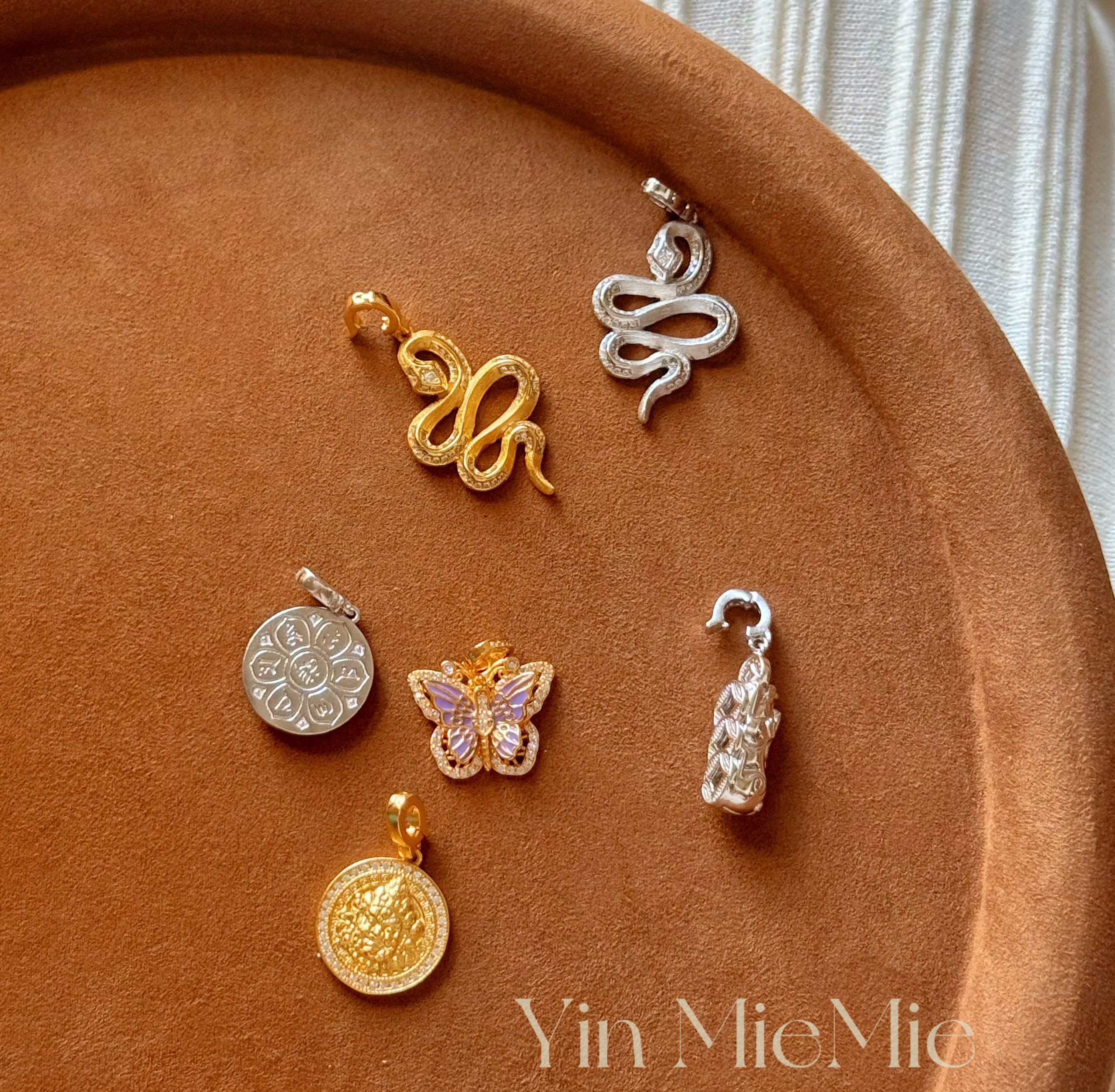 吊坠925银 时尚气质百搭本命年蛇爱心古币（吊坠合集金刚杵吊坠