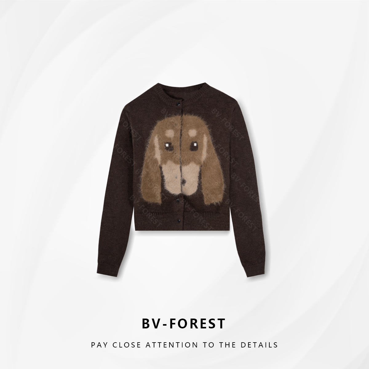 BV-FOREST“优雅心事”秋冬款保暖软糯修身显瘦开衫上衣BV-M0683