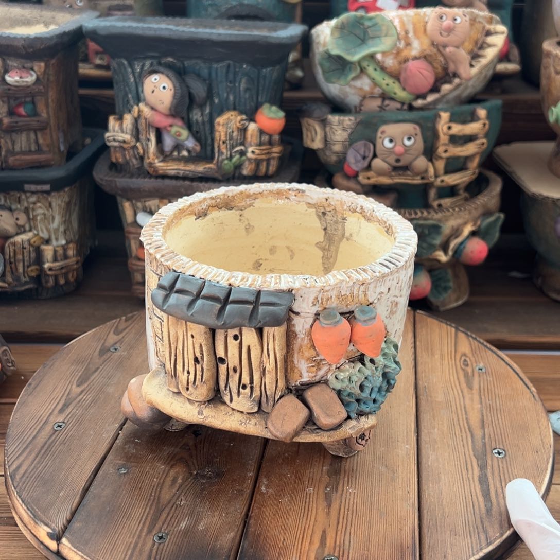 红陶嘻哈多肉花盆