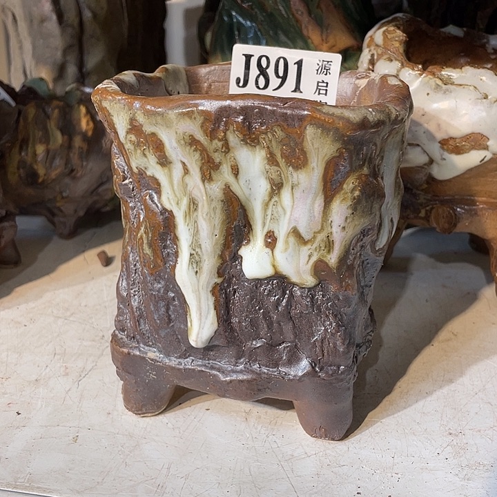 紫砂花盆景德镇陶瓷891