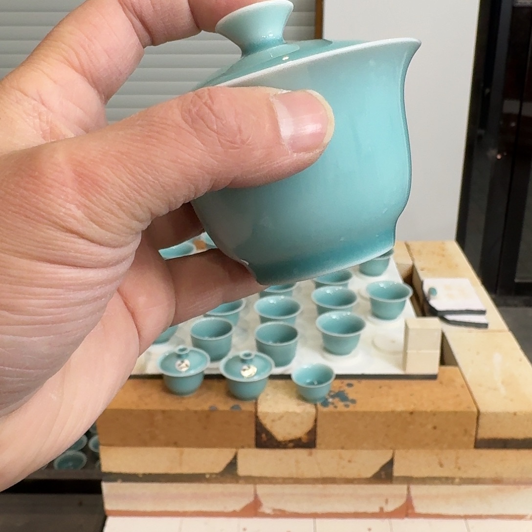 中***房龙泉窑青瓷南宋老釉福利23盖碗