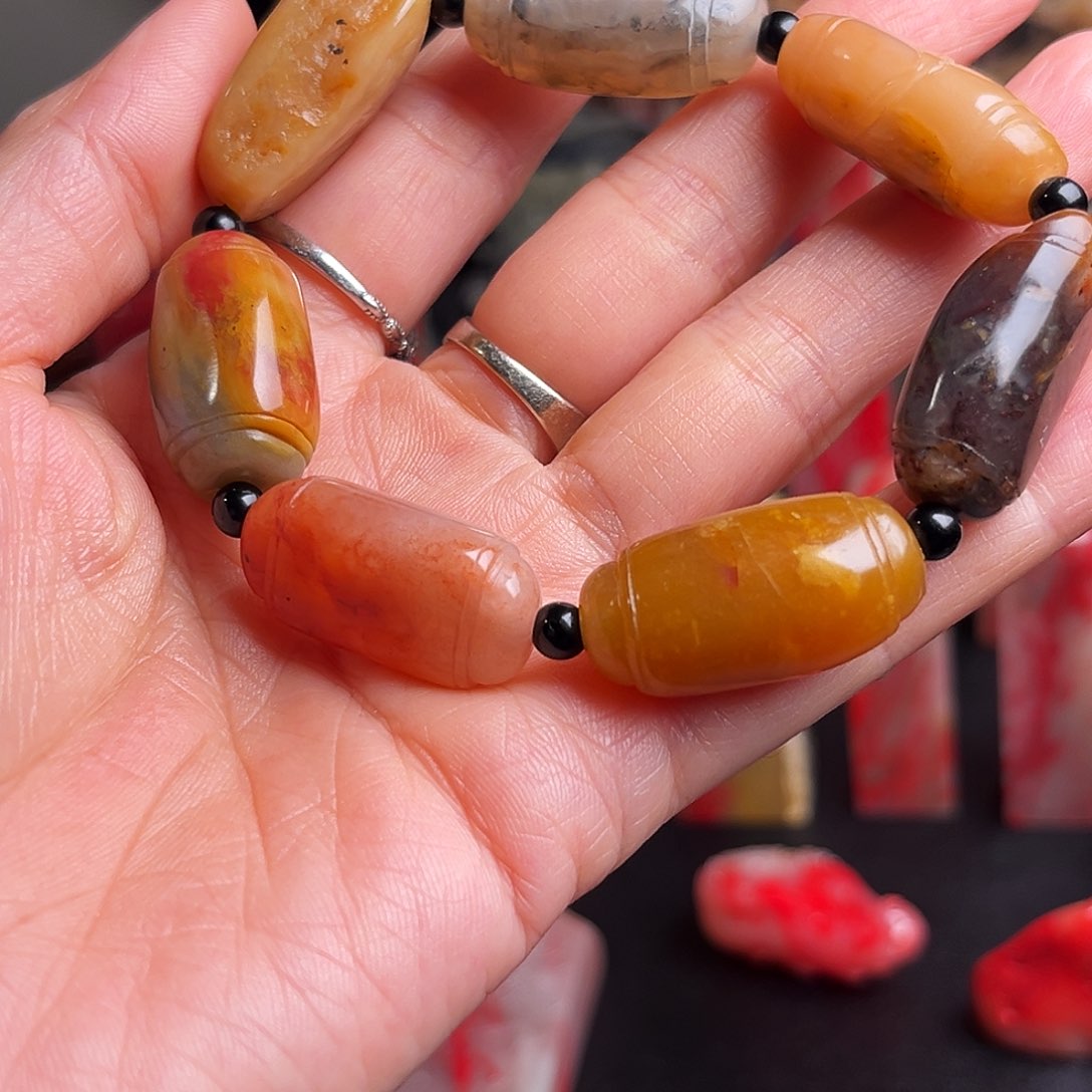 昌化石其他鸡血石多宝手串