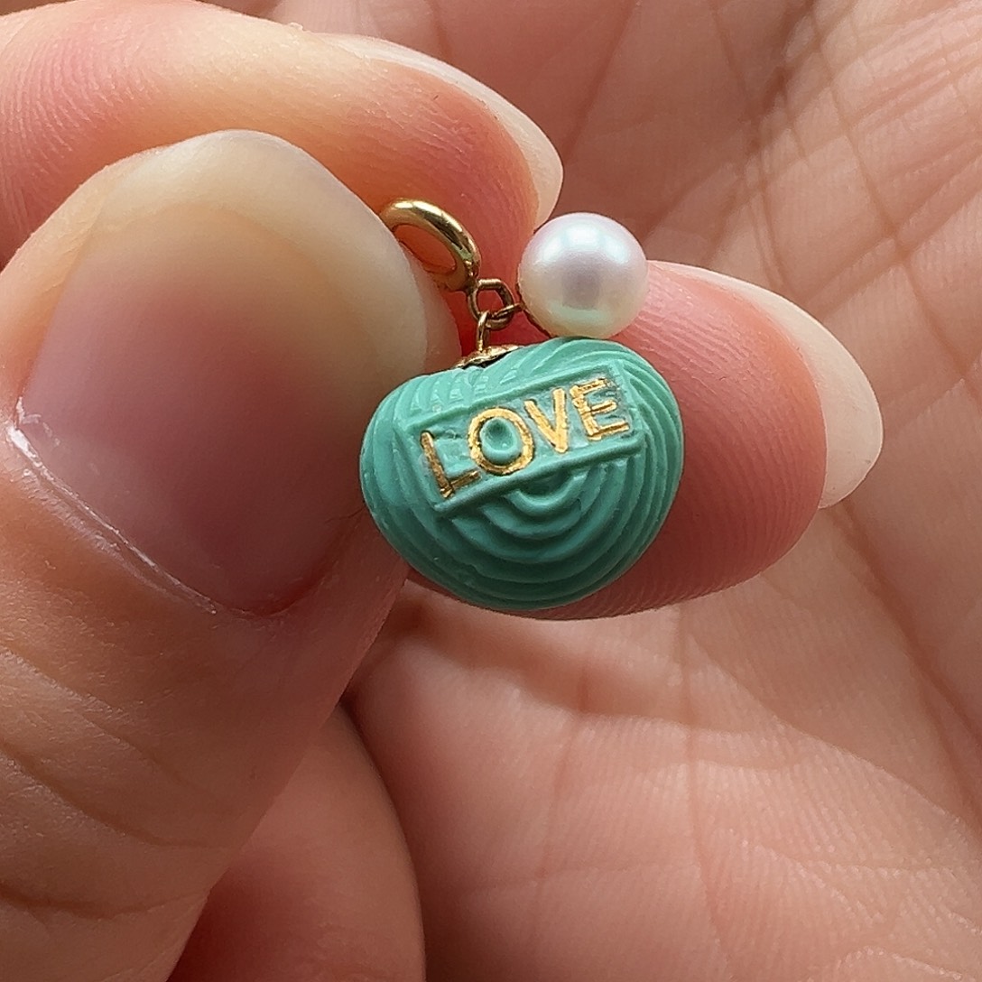 绿松石吊坠(不含链)18K金镶嵌