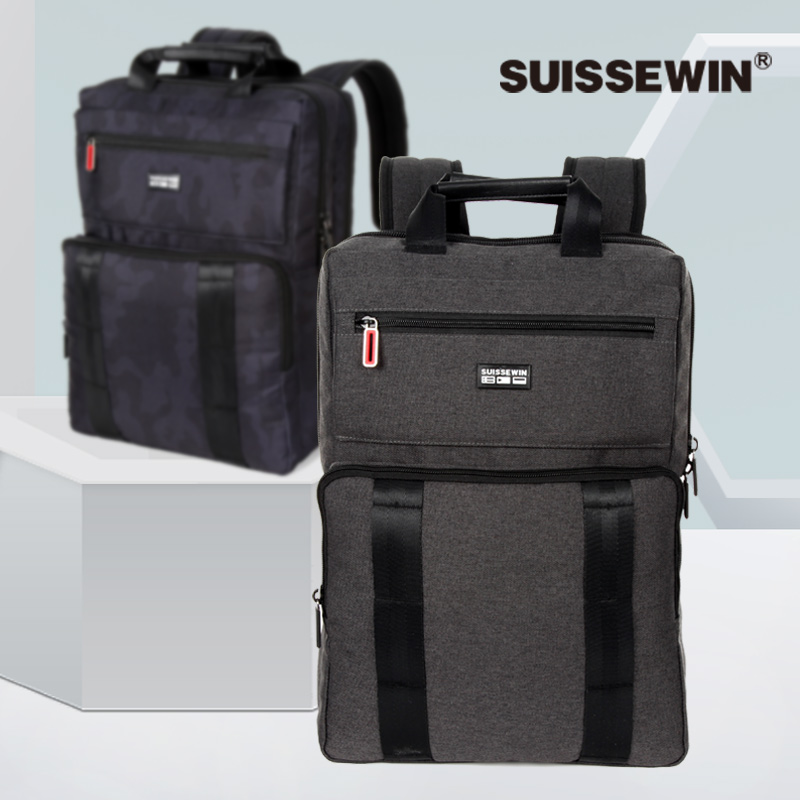 SUISSEWIN祥兴男士双肩包登山包轻便双肩商务休闲学生书包SN9868