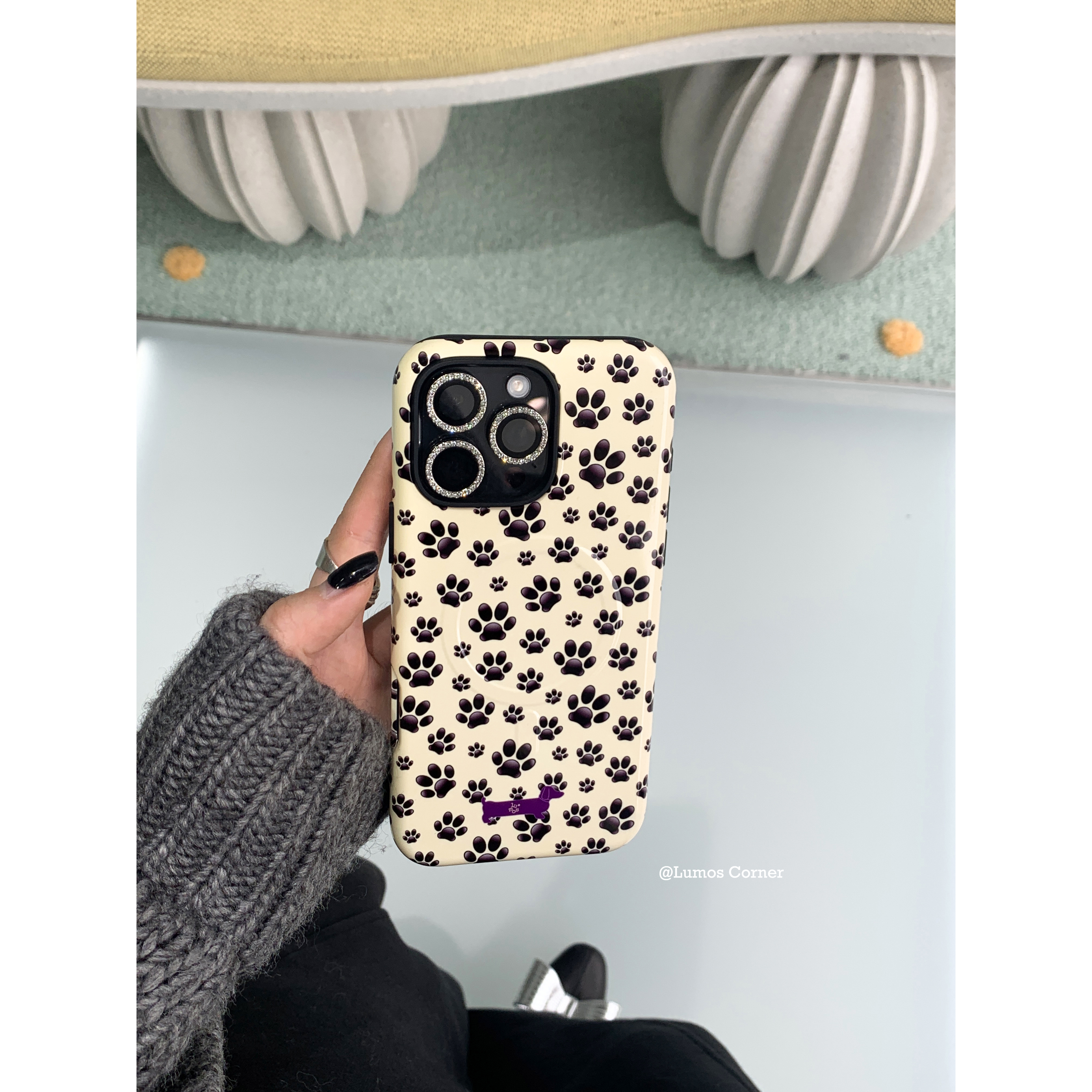 Lumos*小狗爪印原创二合一磁吸菲林全包磨砂进口iphone17手机壳