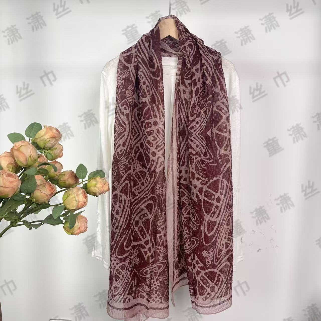 （绯环土星）新款皱皱纱65*180左右围巾