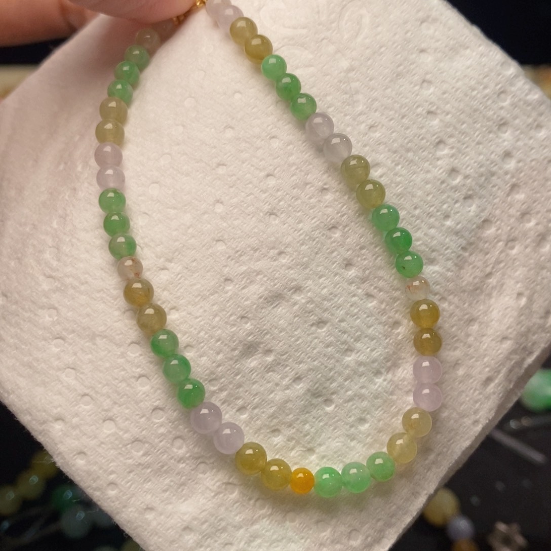 定制翡翠未镶嵌七彩复古特别款