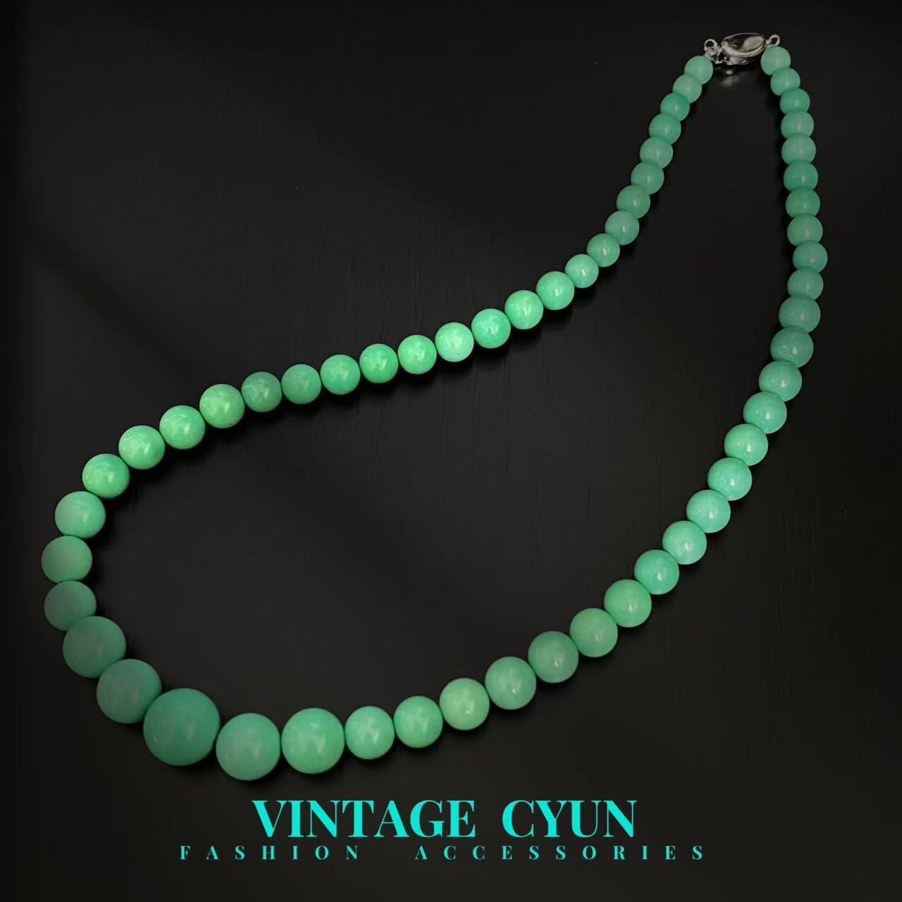 铜合金项链 11933法式时尚松蓝妈妈塔链圆珠项链