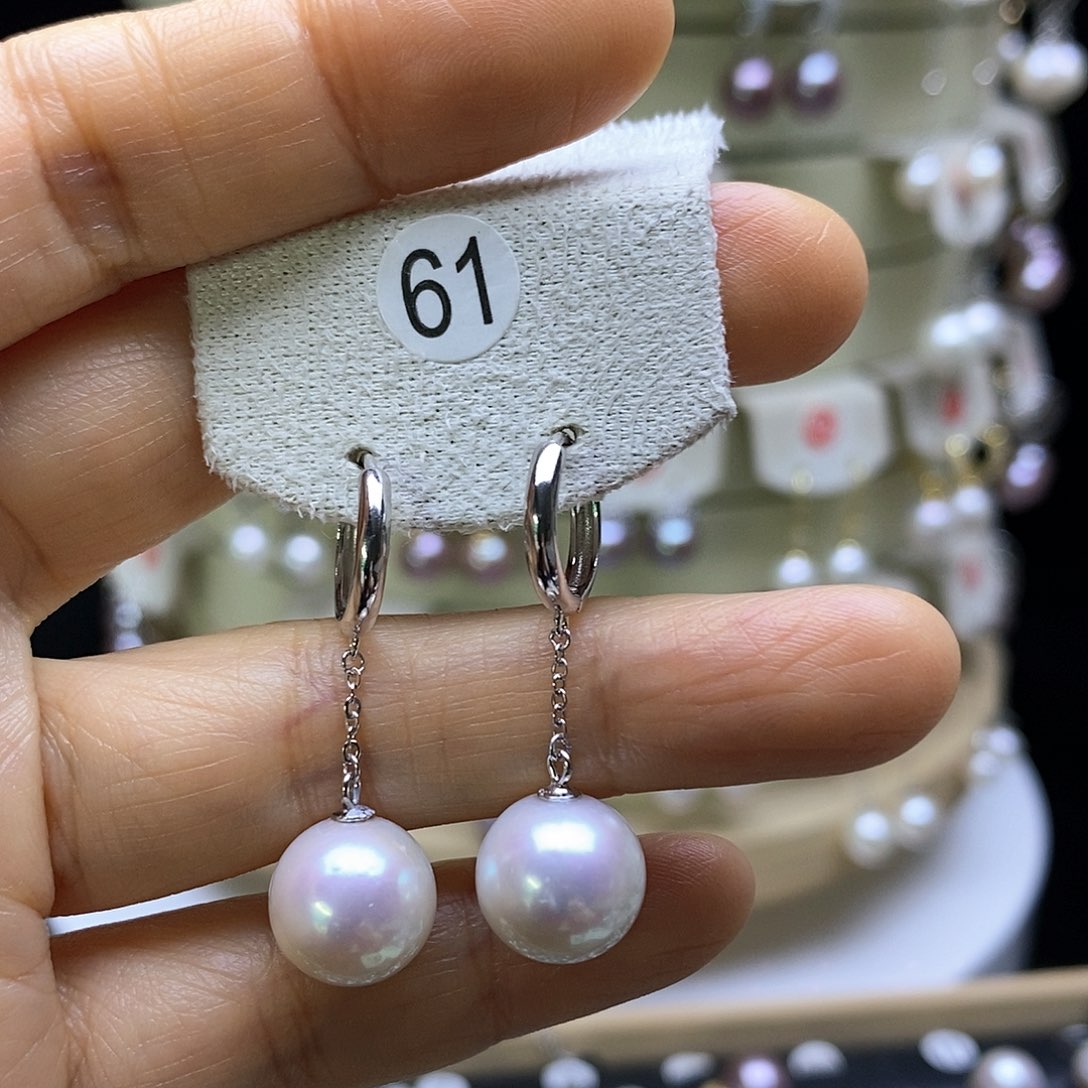 淡水珍珠耳饰银S925镶嵌