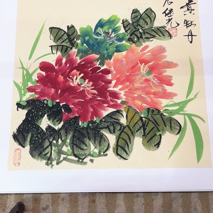 国画花鸟的翅膀和翅膀都是白色的羽毛和50.50