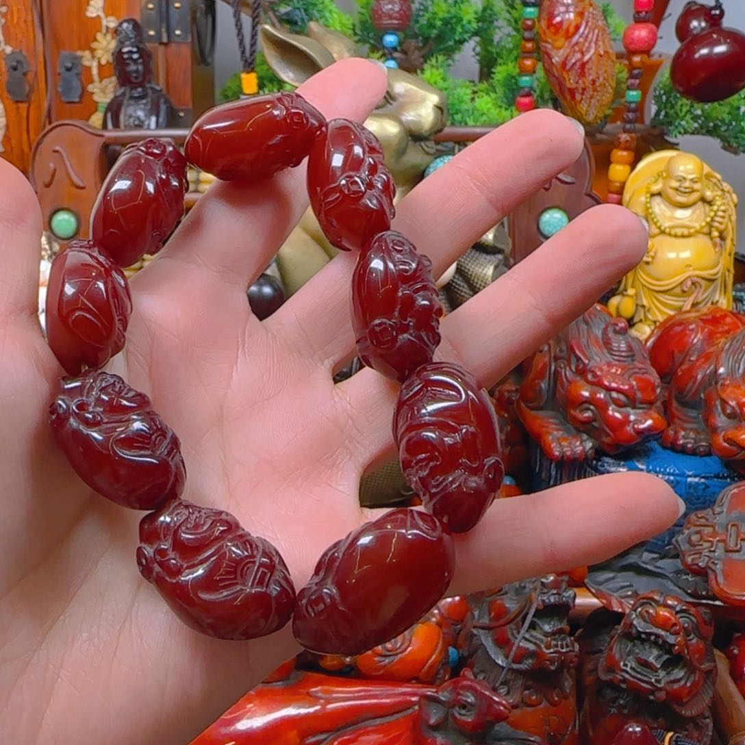 蜜蜡裸石未镶嵌手串