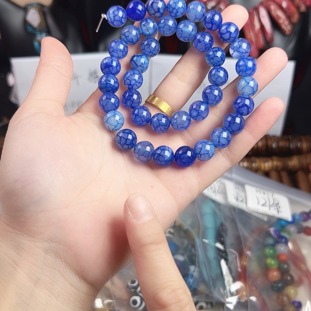 玛瑙/玉髓合金珠宝半成品h318 森林龙鳞纹玛瑙一条