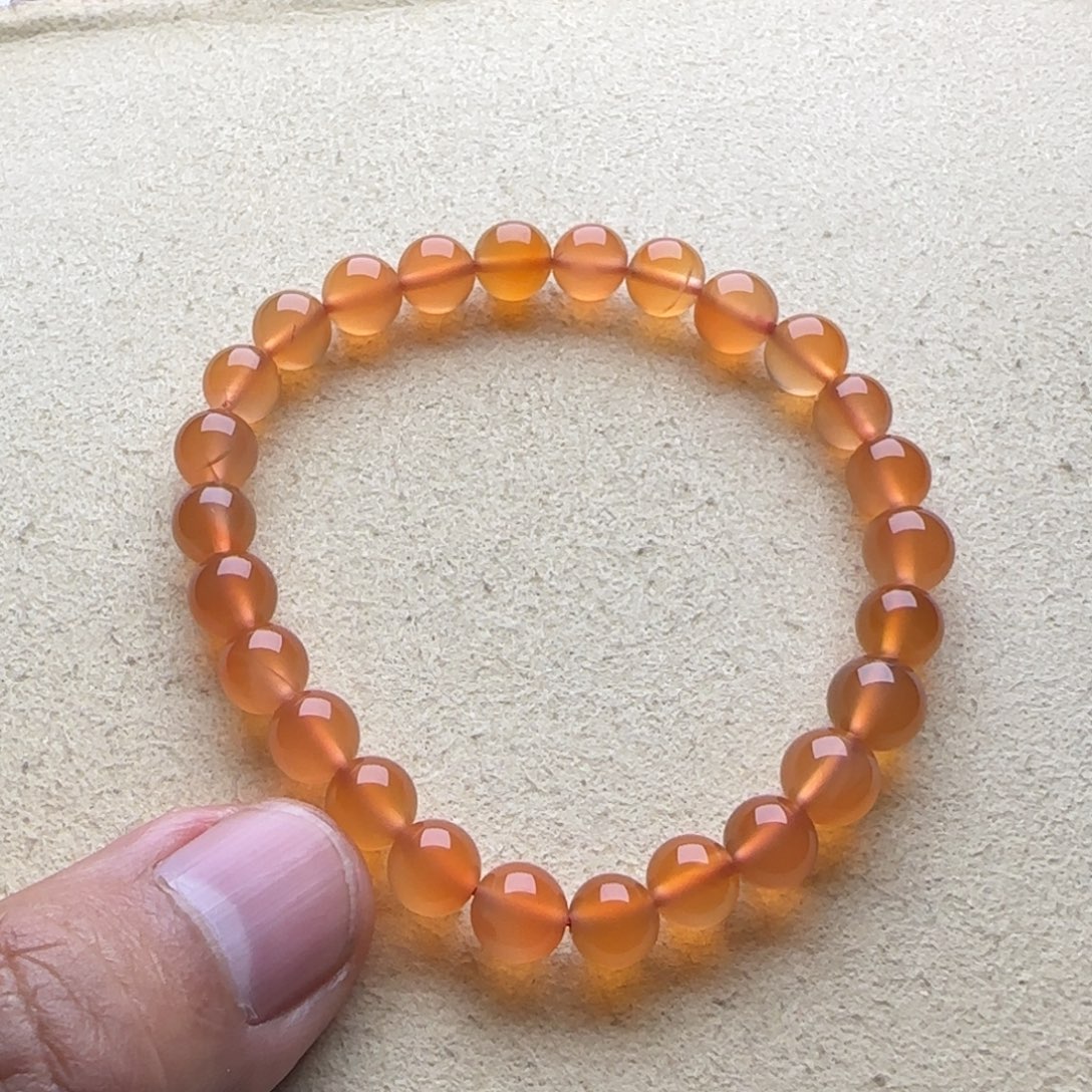 南红玛瑙未镶嵌手链小庄冰橘