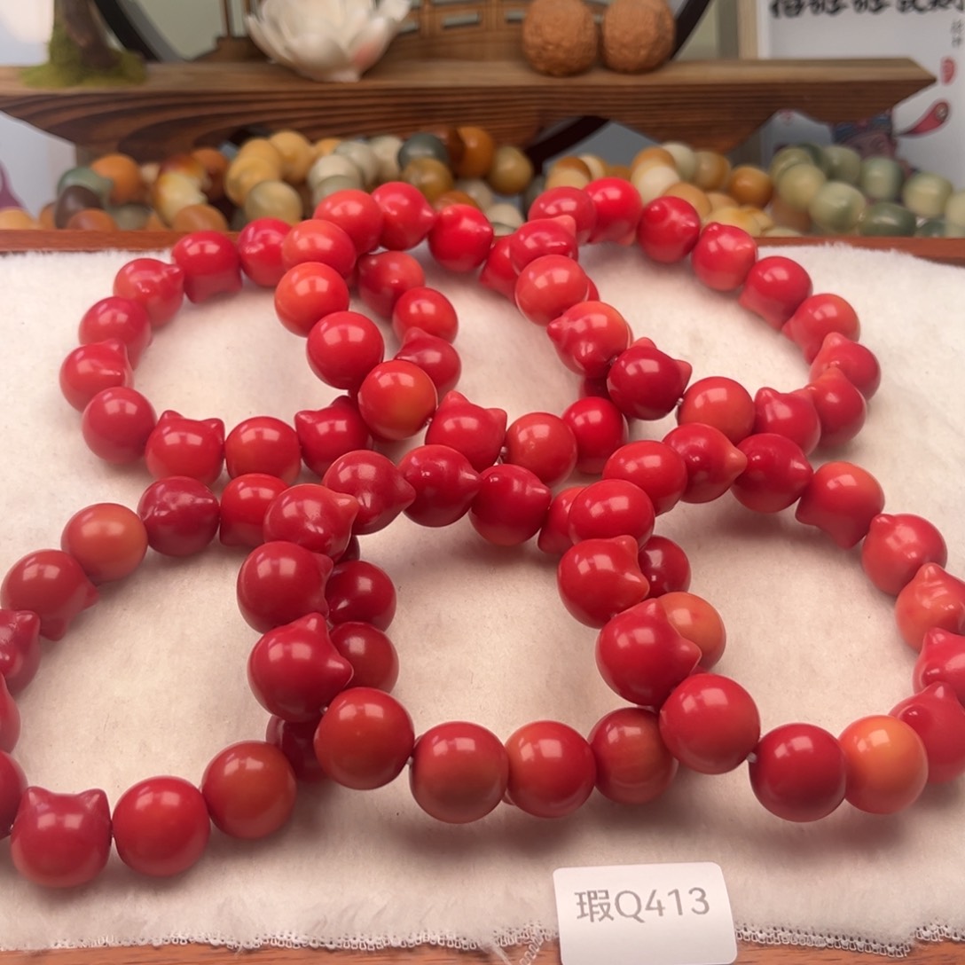 菩提根/象牙果吊坠17mm瑕猫头随机一串q413