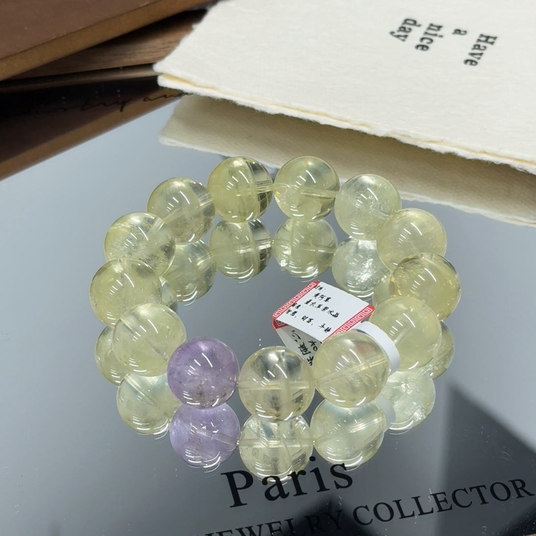 黄阿塞17mm＋薰衣草紫水晶16mm设计款