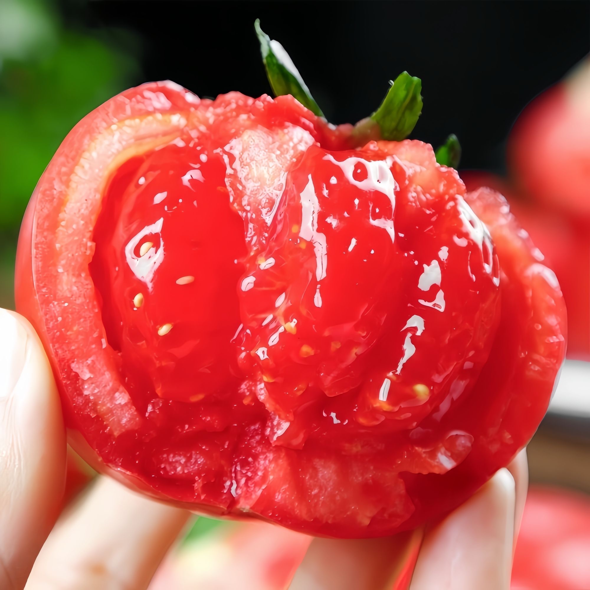 四川荣县口感型西红柿新鲜沙瓤带籽番茄现摘老品种西红柿9斤