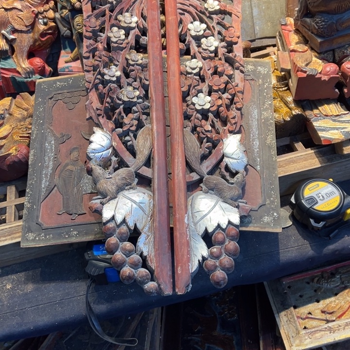 用***…香榧木老木雕花板艺术