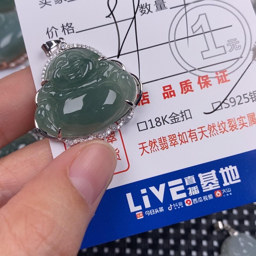 翡翠银S925镶嵌颈饰