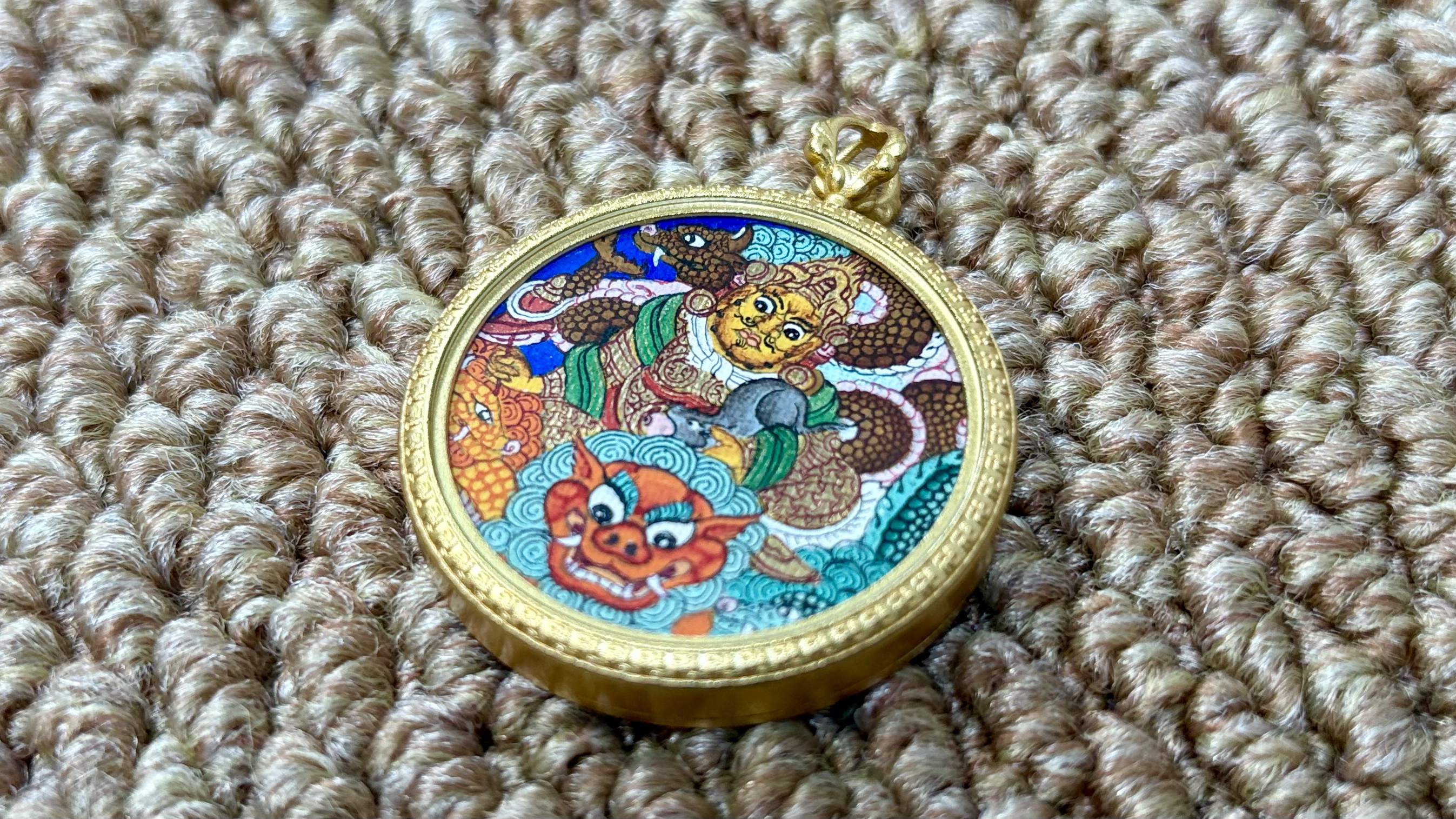 黄财神 纯手绘唐卡题材作品