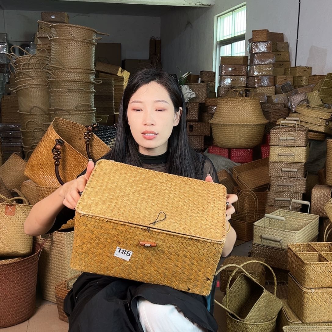 草编草编包/草编收纳盒带瑕疵