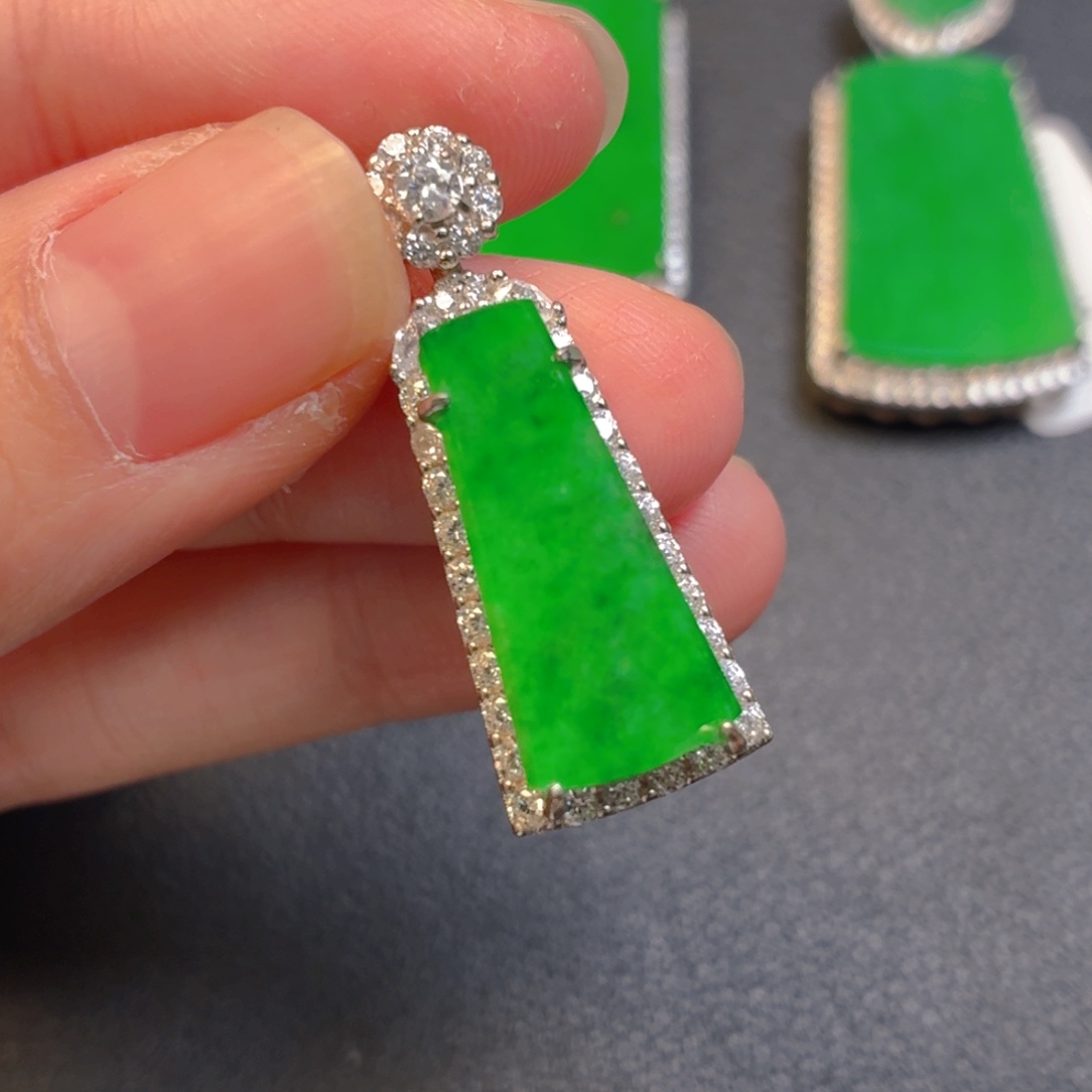 翡翠银S925镶嵌吊坠(不含链)