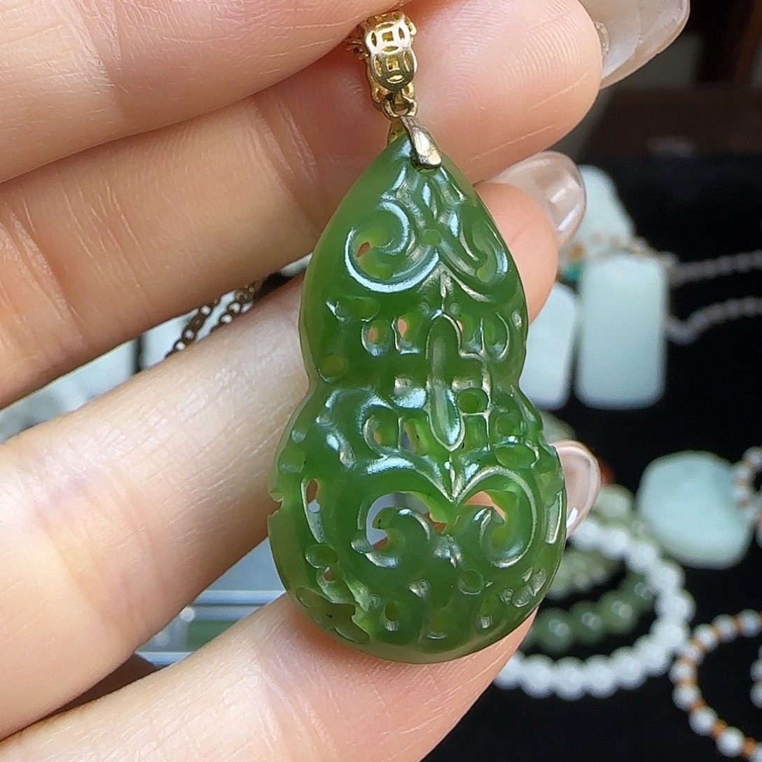 和田玉银S925镶嵌颈饰定制发货