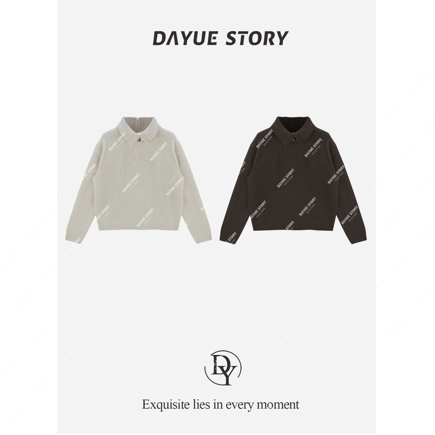 DAYUE【贝加尔】髙支全羊毛~柔软细腻亲肤！重工韩版时尚百搭针织衫