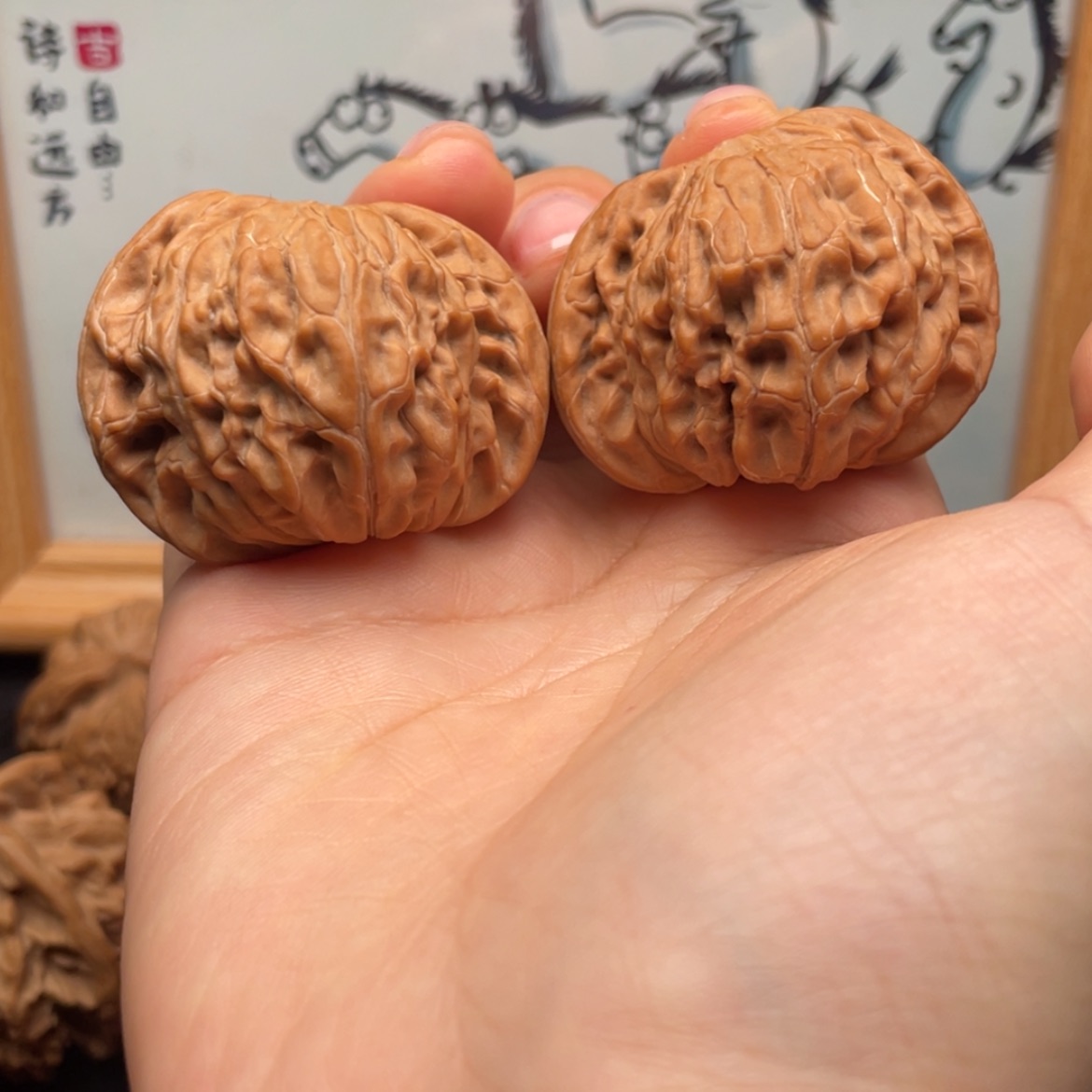 【闪购商品】文玩核桃把件?****?43全品蝴蝶磨