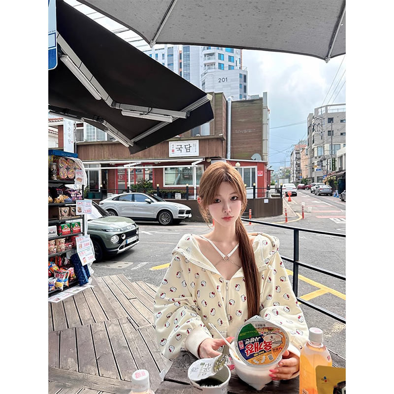 【谁不爱Kitty】高克重连帽卫衣定制可爱猫猫印花外套上衣