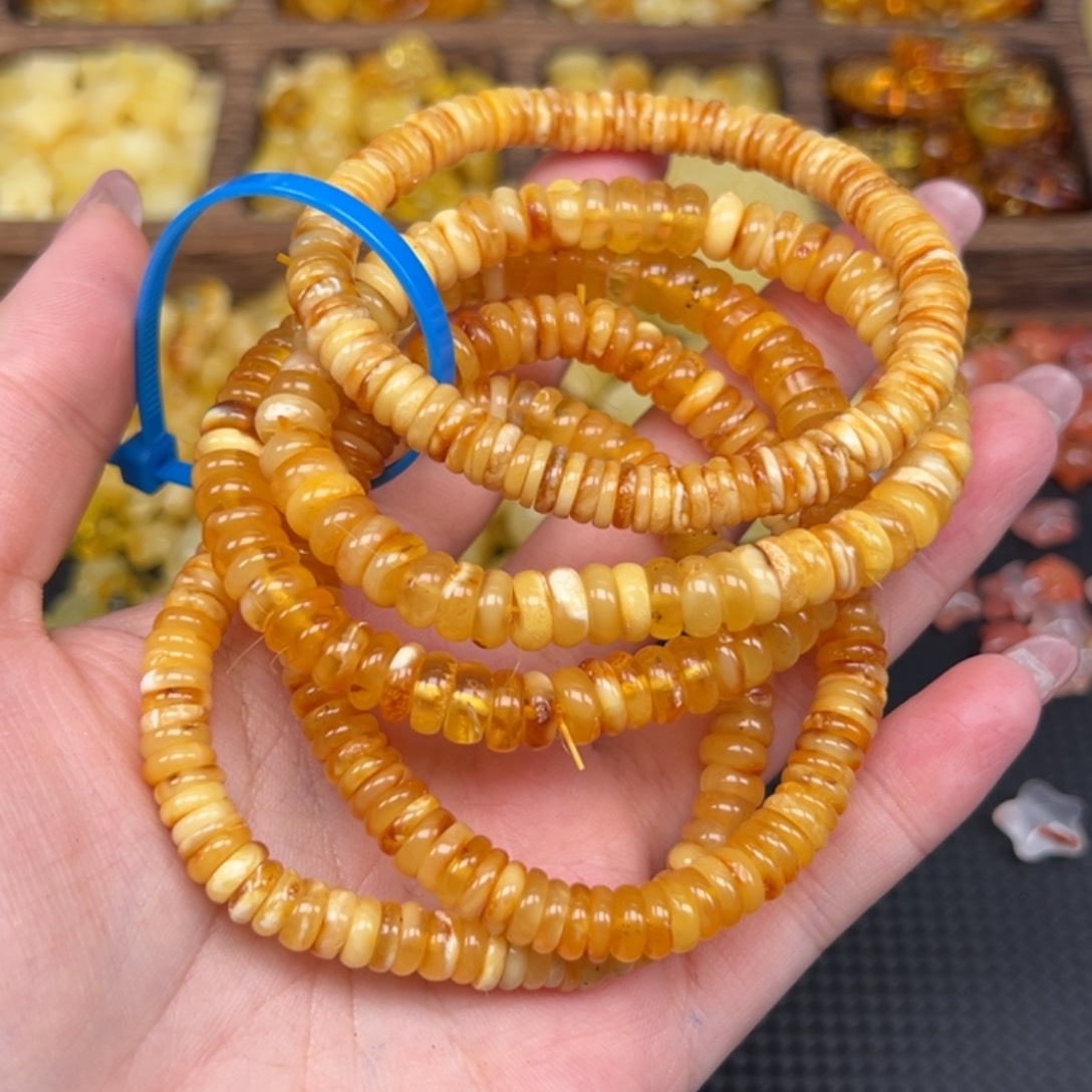 琥珀未镶嵌手链多圈手串