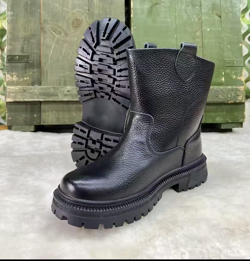 春秋新款366单款高筒牛皮户外男女同款小马靴