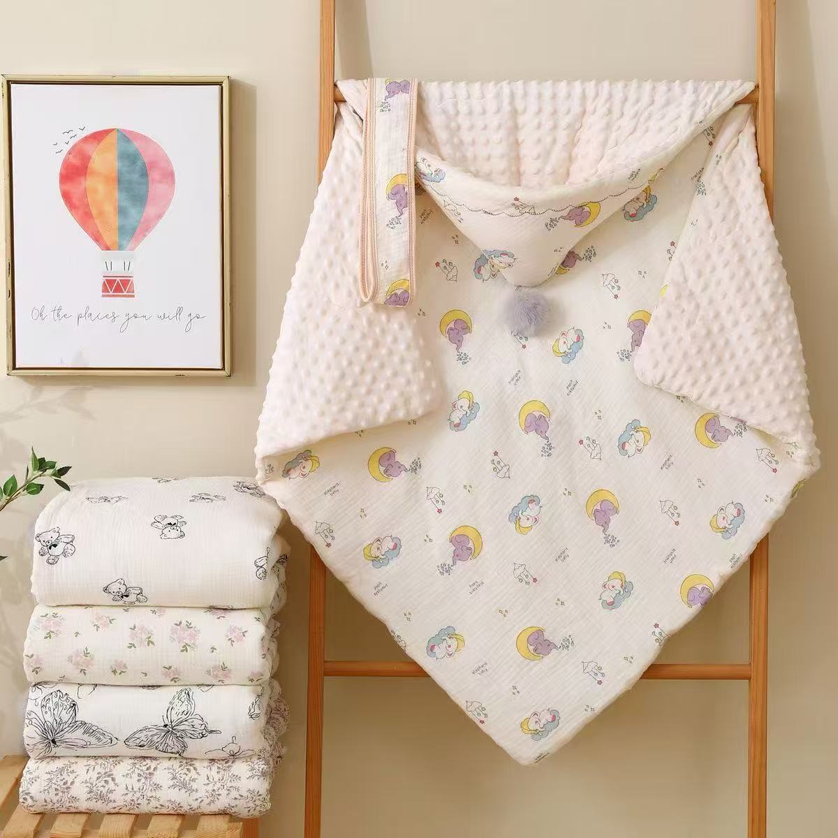 包被纯棉婴儿新生儿秋冬四季加厚襁褓豆豆包单产房新生宝宝外出