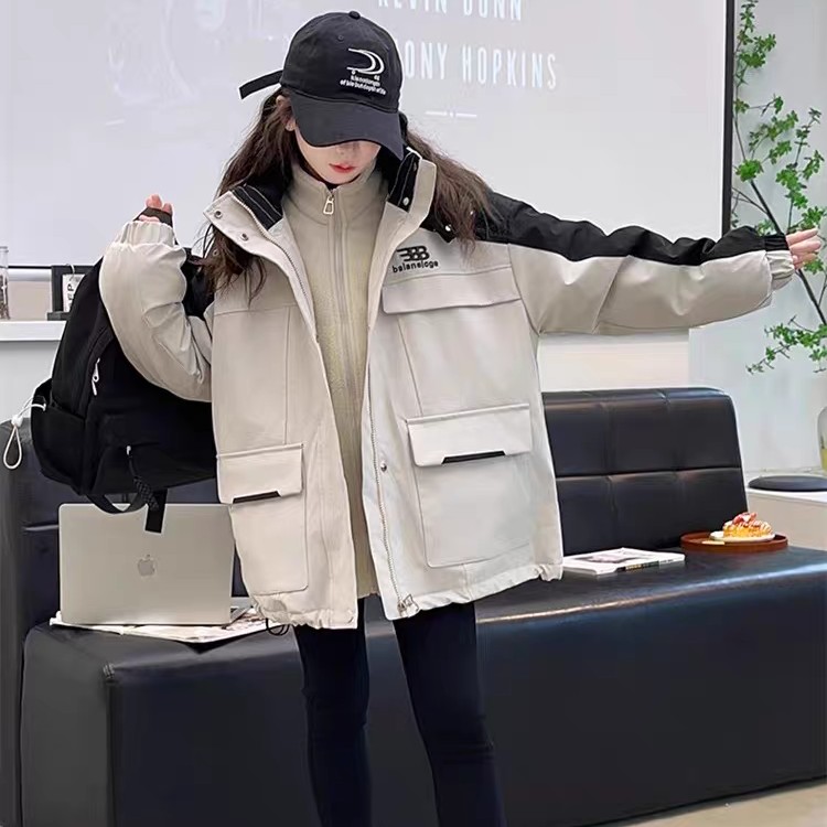 儿童黑白拼色秋冬三合一外套A14-10-4