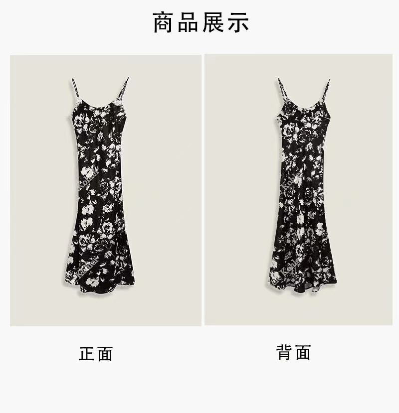  夏季新款轻奢高级感水墨画吊带女连衣裙【I澳门小源同款】    