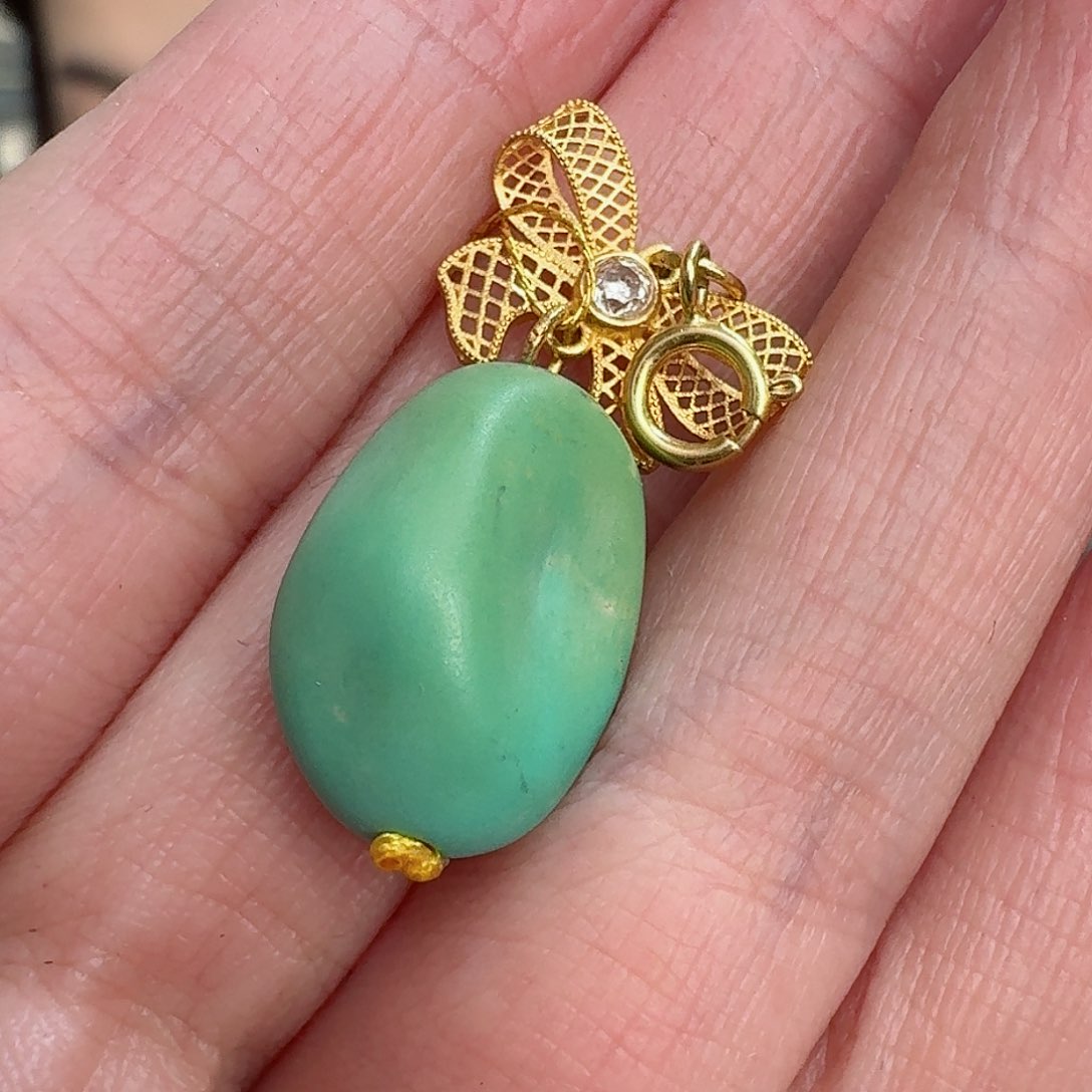 绿松石珠宝奇石18K金镶嵌
