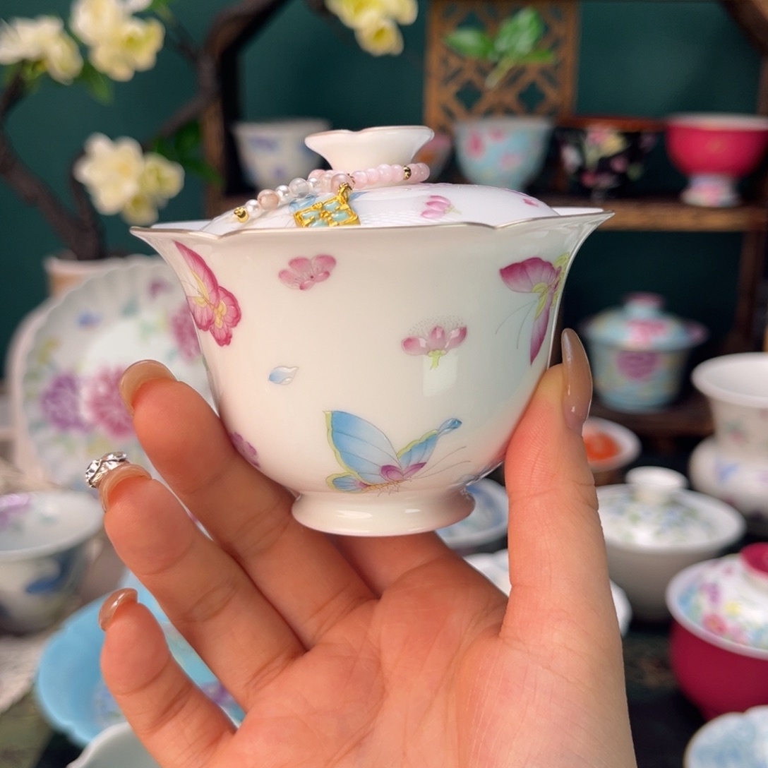 摆件陶景德镇陶瓷手绘茶器